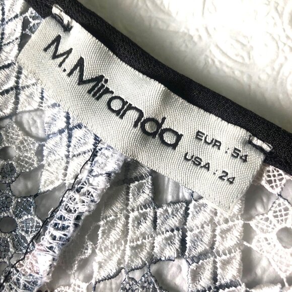 MIRANDA Painterly Semi Sheer Lace Long Sleeve Open Front Cardigan Sz 24 - Picture 6 of 6